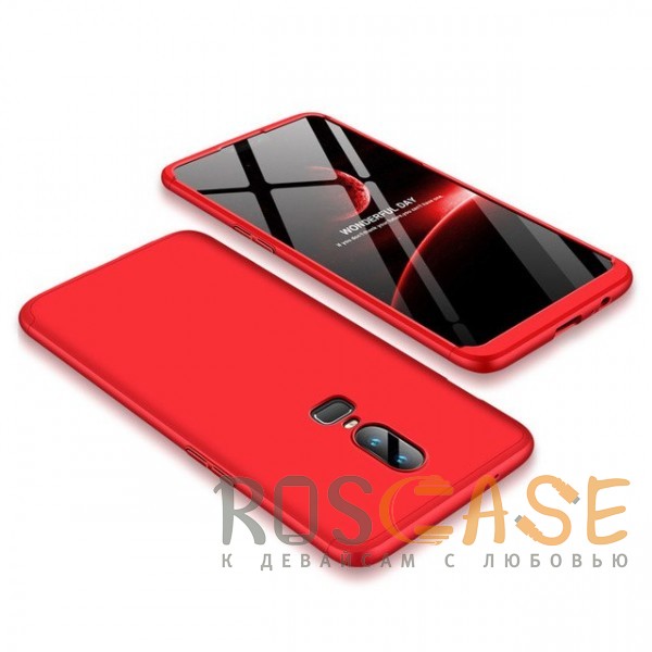 Фото Красный GKK LikGus 360° | Двухсторонний чехол для OnePlus 6 с защитными вставками