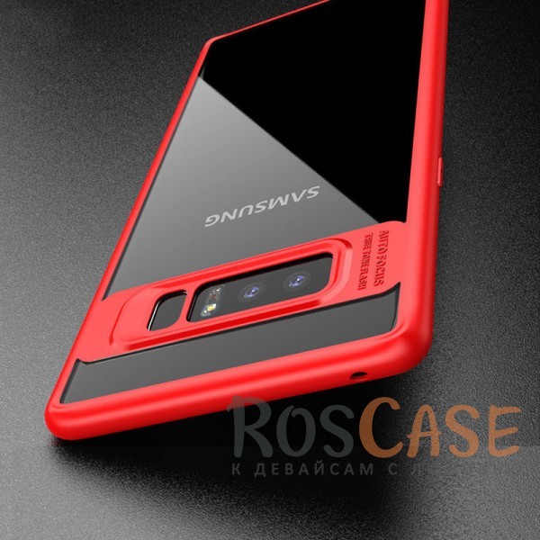 Изображение Красный iPaky Hard Original | Прозрачный чехол для Samsung Galaxy Note 8 с защитными бортиками