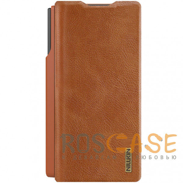 Фото Коричневый Nillkin Qin PRO | Чехол-книжка из Premium экокожи с защитой камеры для Samsung Galaxy Z Fold 7