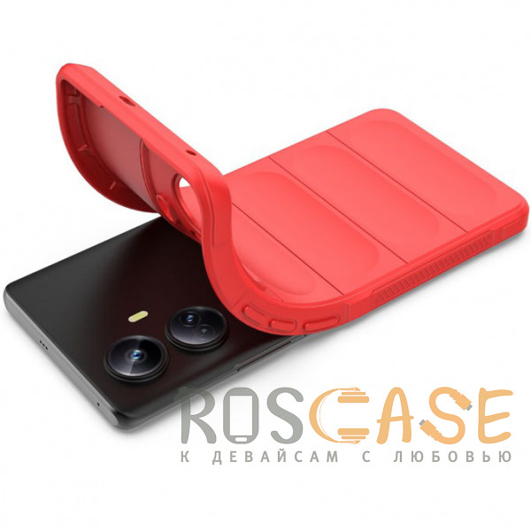 Фотография Красный Flex Silicone | Противоударный чехол для Realme 10 Pro Plus 5G с защитой камеры и микрофиброй
