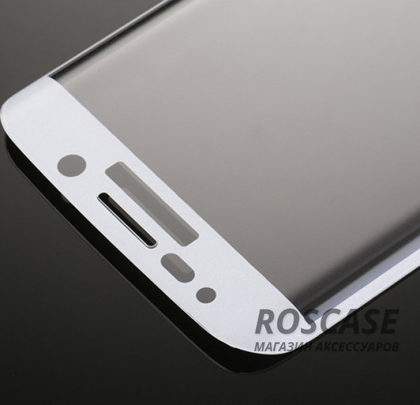 Фотография Белый Противоударное закаленное стекло 0.2mm с защитой на весь экран Samsung G925F Galaxy S6 Edge (2.5D)