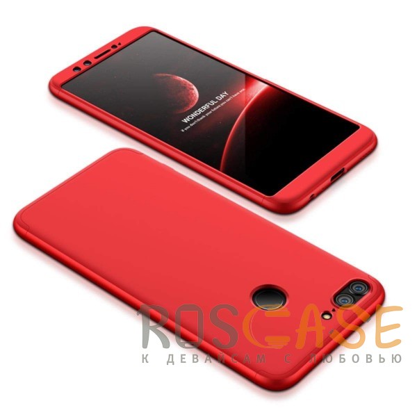 Фото Красный GKK LikGus 360° | Двухсторонний чехол для Huawei Honor 9 Lite с защитными вставками