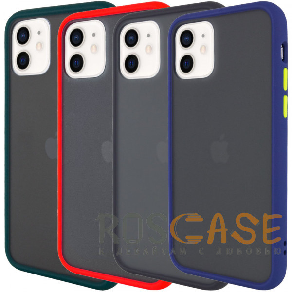 Фото Противоударный матовый полупрозрачный чехол для iPhone 12 Mini