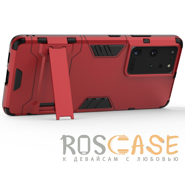 Изображение Красный Transformer | Противоударный чехол-подставка для Samsung Galaxy S21 Ultra с мощной защитой корпуса