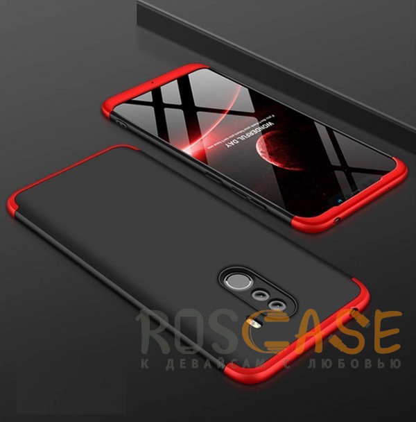 Фотография Черный / Красный GKK LikGus 360° | Двухсторонний чехол для Xiaomi Pocophone F1 с защитными вставками