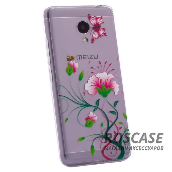 Фотография Flowers and Butterfly  Cute Print | Силиконовый чехол для Meizu M3 / M3 mini / M3s с оригинальным принтом