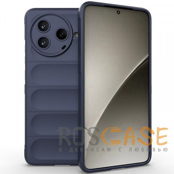 Фото Темно-синий Flex Silicone | Противоударный чехол для Xiaomi Poco F7 Pro / Redmi K80 с защитой камеры и микрофиброй