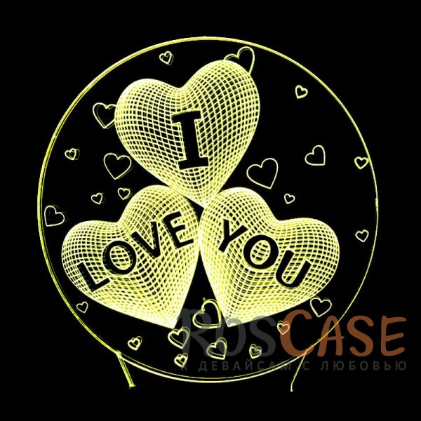 Фото I Love You Светодиодный 3D светильник-ночник с проекцией объемного изображения "I Love You"