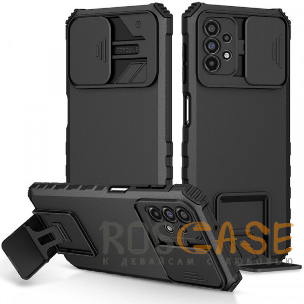 Фото Черный CamShield Holder | Противоударный чехол-подставка для Samsung Galaxy A23 с защитой камеры