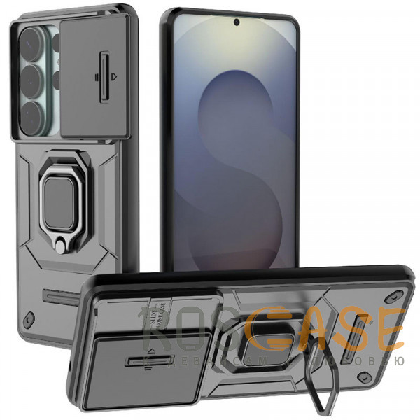 Фото Черный Transformer Ring Holder | Противоударный чехол с кольцом и шторкой камеры для Samsung Galaxy S26 Ultra