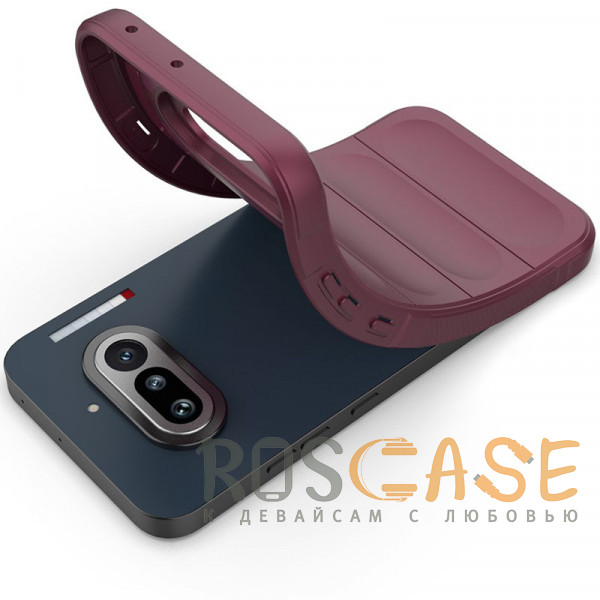 Фотография Бордовый Flex Silicone | Противоударный чехол для Nothing Phone 4a с защитой камеры и микрофиброй