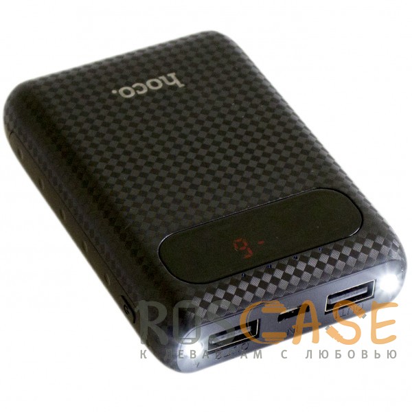 Изображение Черный HOCO B20 | Портативное зарядное устройство Power Bank с двумя выходами USB и экраном (10000 mAh)