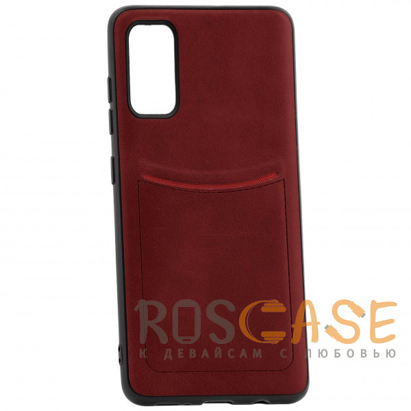Фото Красный iLevel | Чехол с кожаным покрытием и карманом для Samsung Galaxy S20