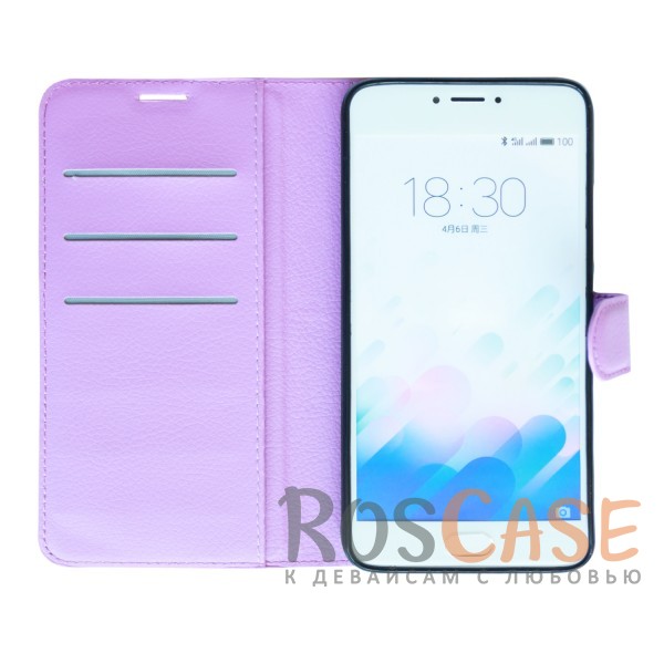 Фотография Фиолетовый Wallet | Кожаный чехол-кошелек с внутренними карманами для Meizu M3 Note