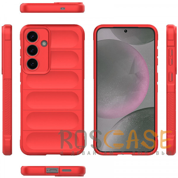 Фото Красный Flex Silicone | Противоударный чехол для Samsung Galaxy S25 Plus с защитой камеры и микрофиброй