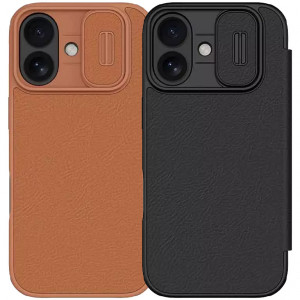 Nillkin Qin PRO | Чехол-книжка из Premium экокожи с защитой камеры для iPhone 17