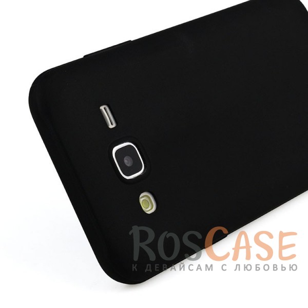Фото Черный (Soft touch) Мягкий силиконовый чехол SMTT с покрытием софт-тач для Samsung J700H Galaxy J7