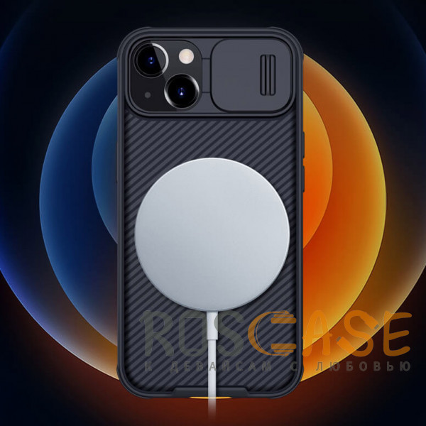 Фотография Черный Nillkin CamShield Pro Magnetic | Чехол из пластика и TPU с защитой камеры для магнитной зарядки для iPhone 13