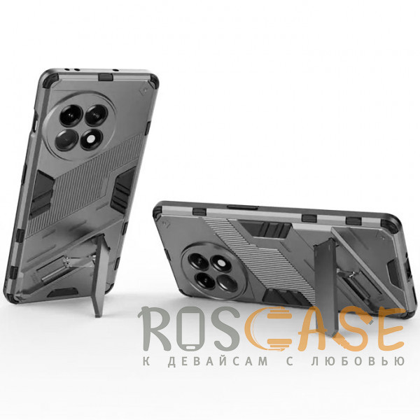 Фотография Серый Megatron | Противоударный чехол-подставка для OnePlus 11R / Ace 2 с защитой камеры