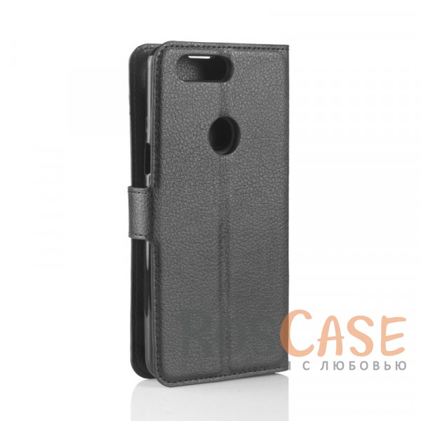 Изображение Черный Гладкий кожаный чехол-бумажник на магнитной застежке с функцией подставки и внутренними карманами для OnePlus 5T