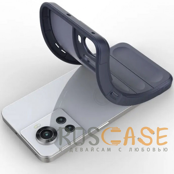 Фотография Темно-синий Flex Silicone | Противоударный чехол для OnePlus 10R / Ace с защитой камеры и микрофиброй