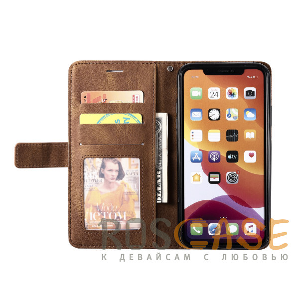 Изображение Коричневый Retro Book | Кожаный чехол книжка кошелек из Premium экокожи для Samsung Galaxy A52 / A52s