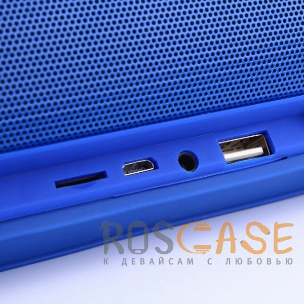 Фото Синий Портативная Bluetooth колонка в алюминиевом корпусе с USB входом для флешки