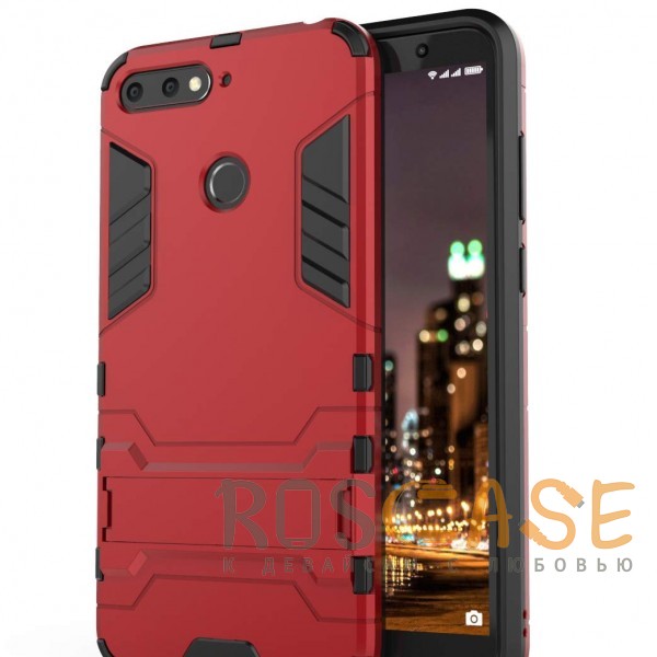Фото Красный / Dante Red Transformer | Противоударный чехол для Huawei Honor 7A Pro / Y6 Prime 2018 с мощной защитой корпуса