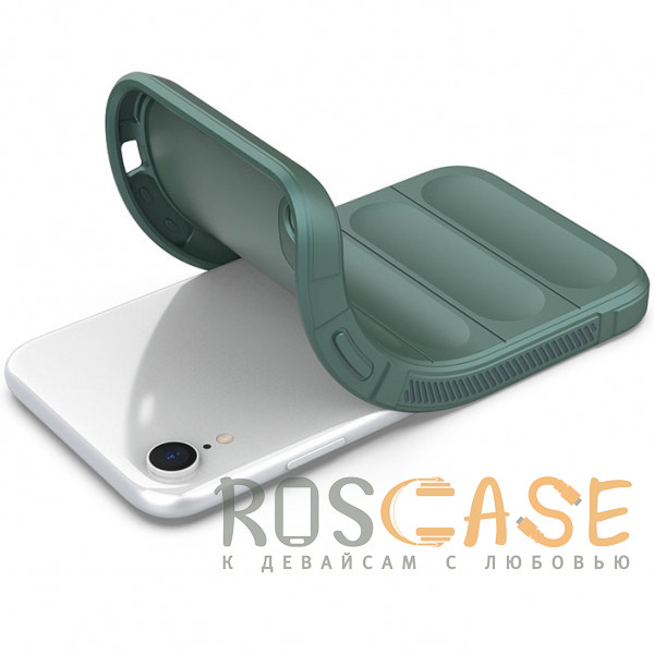 Фотография Зеленый Flex Silicone | Противоударный чехол для iPhone XR с защитой камеры и микрофиброй
