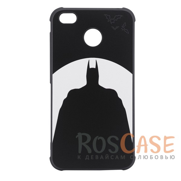 

Противоударный силиконовый черный чехол с рельефным изображением для Xiaomi Redmi 4X (Batman)