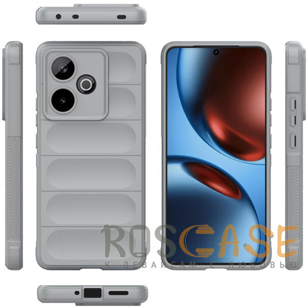 Фото Серый Flex Silicone | Противоударный чехол для Realme GT7 / GT 7 / 7T с защитой камеры и микрофиброй