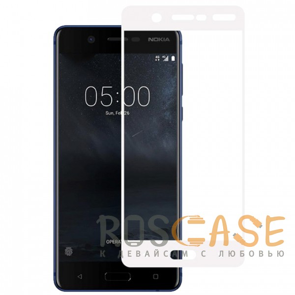 Фото Белое 5D защитное стекло для Nokia 5 на весь экран