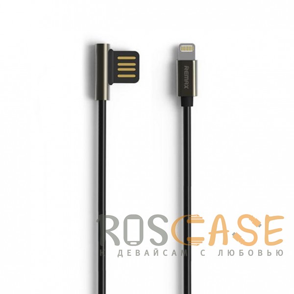 Фото Черный Remax Emperor | Дата кабель USB to Lightning с угловым штекером USB (100 см)
