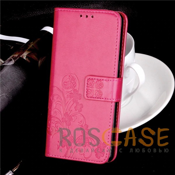 Изображение Розовый Чехол-книжка с узорами на магнитной застёжке для Xiaomi Redmi Note 6 Pro