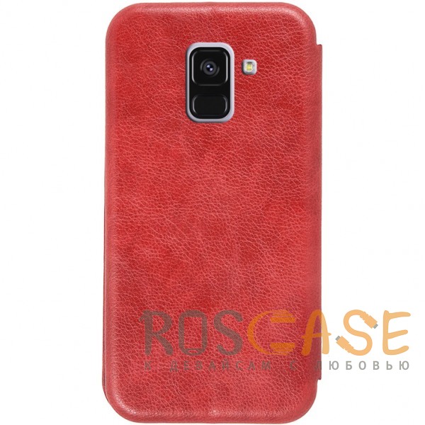 Фотография Красный Open Color 2 | Чехол-книжка на магните для Samsung A530 Galaxy A8 (2018) с подставкой и внутренним карманом