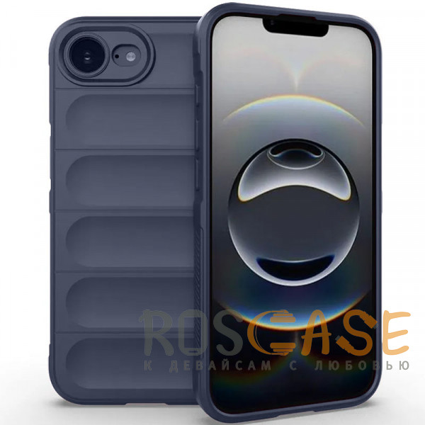 Фото Темно-синий Flex Silicone | Противоударный чехол для iPhone 16e с защитой камеры и микрофиброй