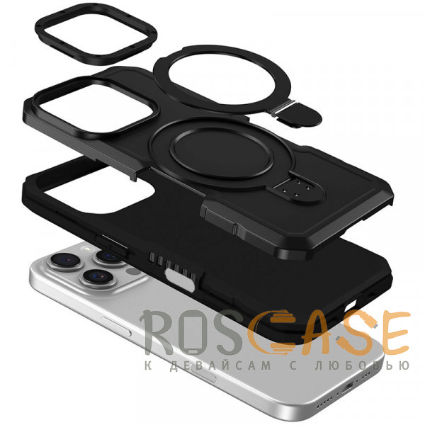 Фото Черный Magnetic Armor Ring | Противоударный чехол с MagSafe и кольцом для iPhone 16 Pro Max