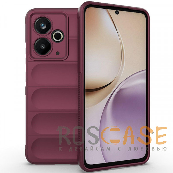 Фото Бордовый Flex Silicone | Противоударный чехол для Realme 14T 5G с защитой камеры и микрофиброй