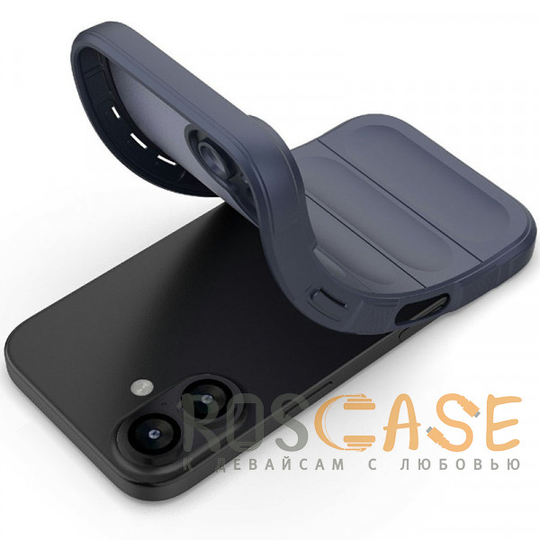 Фотография Темно-синий Flex Silicone | Противоударный чехол для iPhone 17 с защитой камеры и микрофиброй