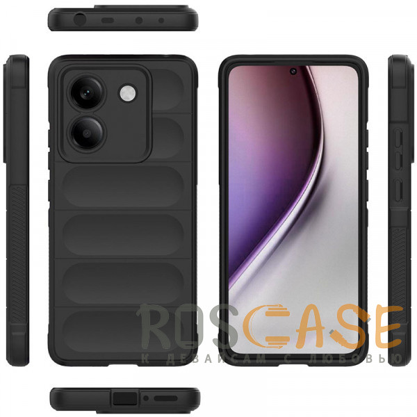 Фото Черный Flex Silicone | Противоударный чехол для Xiaomi Poco M7 Pro 5G с защитой камеры и микрофиброй