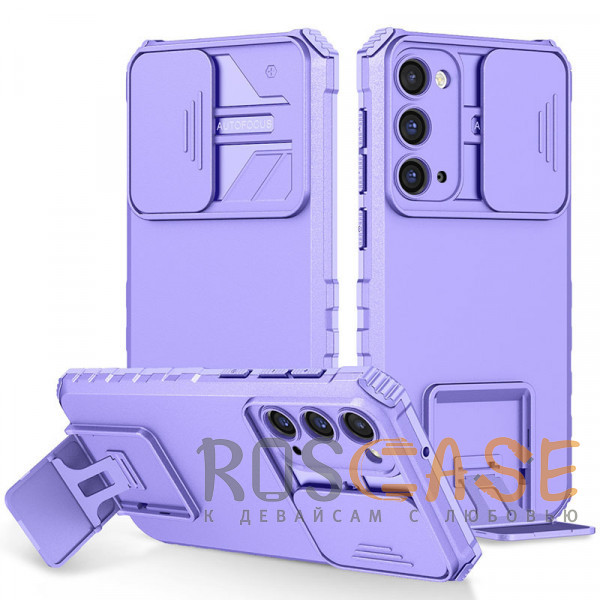 Фото Фиолетовый CamShield Holder | Противоударный чехол-подставка для Samsung Galaxy S20 FE с защитой камеры