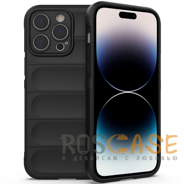 Фото Черный Flex Silicone | Противоударный чехол для iPhone 14 Pro Max с защитой камеры и микрофиброй
