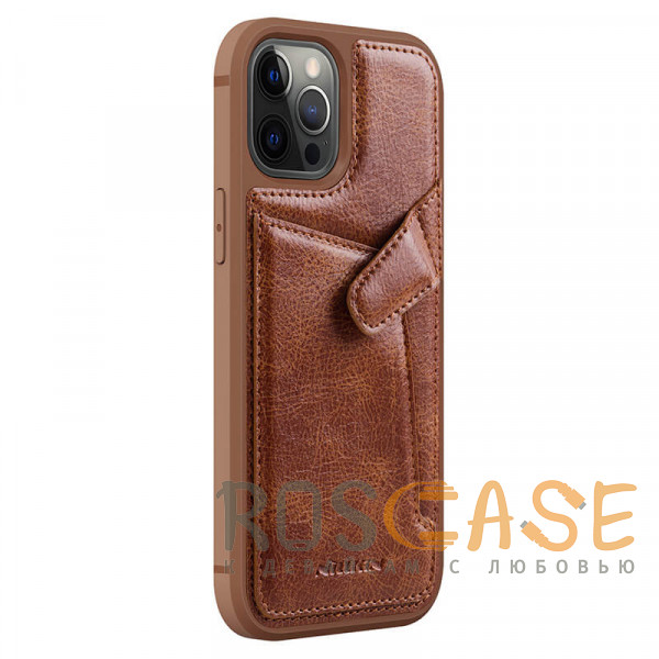 Фотография Коричневый Nillkin Aoge Leather | Чехол с визитницей из Premium экокожи для iPhone 12 Pro Max