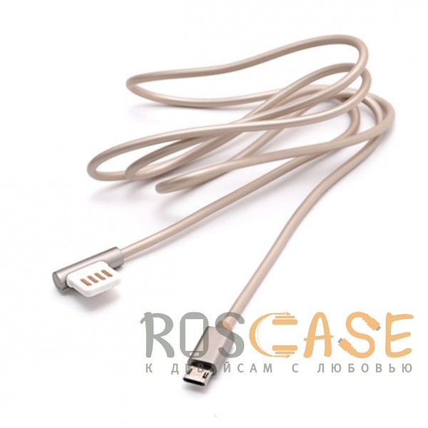 Фотография Золотой Remax Emperor | Дата кабель USB to MicroUSB с угловым штекером USB (100 см)