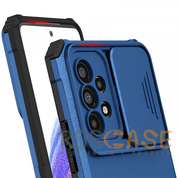 Изображение Синий CamShield Holder | Противоударный чехол-подставка для Samsung Galaxy A73 с защитой камеры