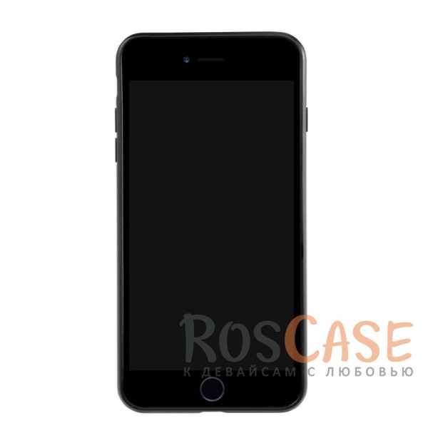 Изображение Черная классическая кожаная накладка с металлической подставкой для Apple iPhone 7 / 8 (4.7") (Уценка)