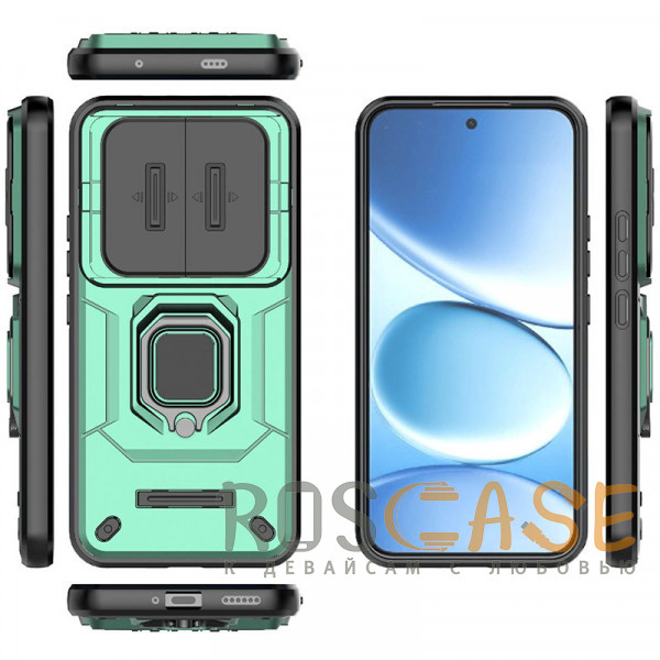 Изображение Зеленый Transformer Ring Holder | Противоударный чехол с кольцом и шторкой камеры для Xiaomi Redmi Note 15 Pro Plus