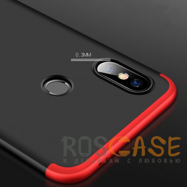 Изображение Черный / Красный GKK LikGus 360° | Двухсторонний чехол для Xiaomi Mi 8 SE с защитными вставками