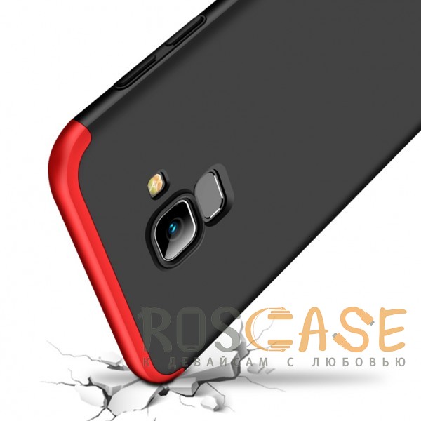 Изображение Черный / Красный GKK LikGus 360° | Двухсторонний чехол для Samsung J600F Galaxy J6 (2018) с защитными вставками