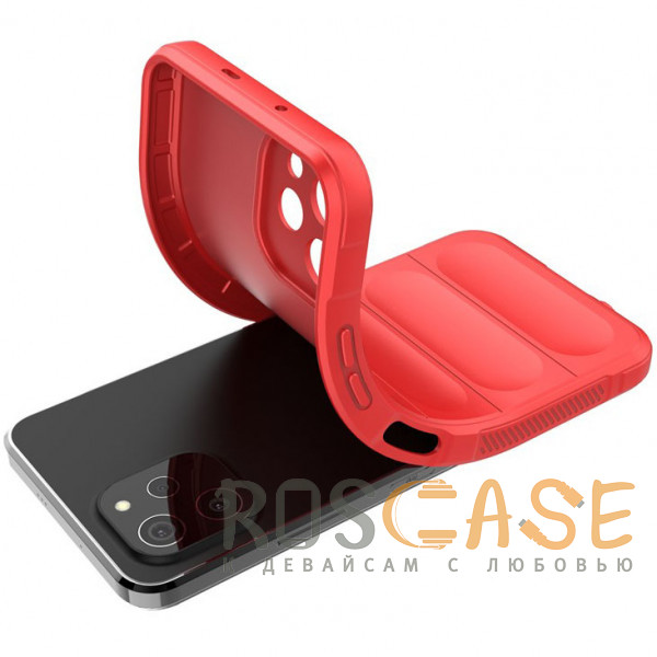 Фотография Красный Flex Silicone | Противоударный чехол для Huawei Nova Y61 4G с защитой камеры и микрофиброй